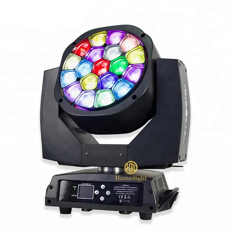 DMX 19*15W, светодиодная лампа высокой яркости, Bee Eye Zoom, перемещение Фары