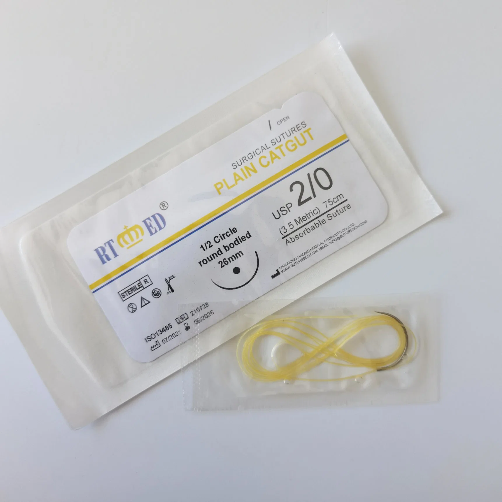 Surgical Suture Absorbable Plain Catgut Suture USP2-6/0