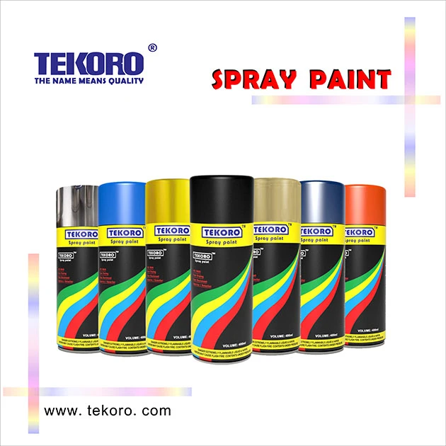 Tekoro Good Quality All Purpose Chrome Glod Florescent Aerosol Acrylic Color Spray Paint for Wood/Glass/Car/Wall/Metal