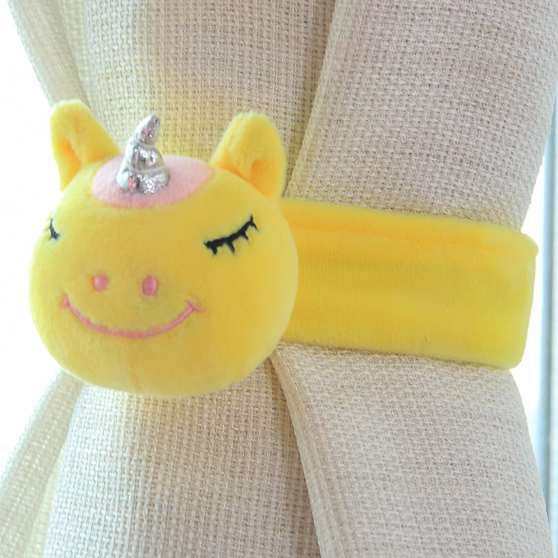 Juguetes de unicornio de peluche promocionales para regalo Pulseras para niños Pulseras de golpe amarillas de 30 cm de longitud Suave brazalete de animal de peluche Unicornio Snapbands