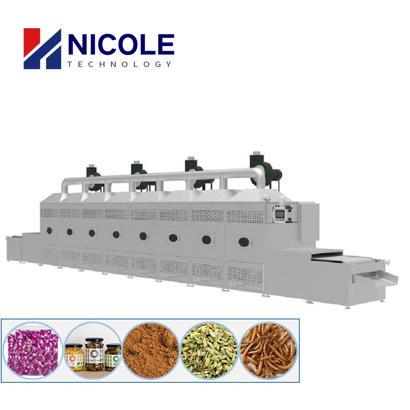 Tipo túnel Secador de microondas automático Máquina de secagem microondas para venda