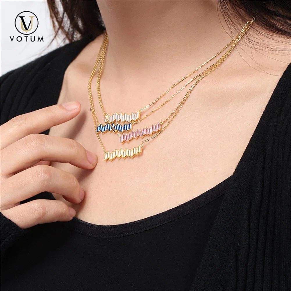 Votum OEM 14K Collar de oro de Moissanita 925 Pendientes bañados en oro Conjunto de joyas