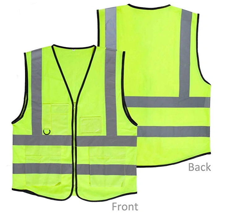 Logotipo personalizado Hi Vis Tops uniforme de la construcción de la seguridad reflectantes Chaleco de seguridad para el saneamiento de los trabajadores