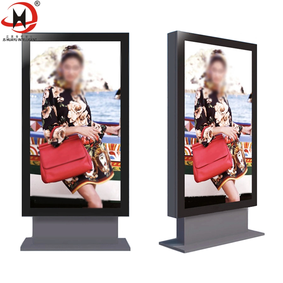 Tempered Glass Panel Standing Advertising Light Box Frame