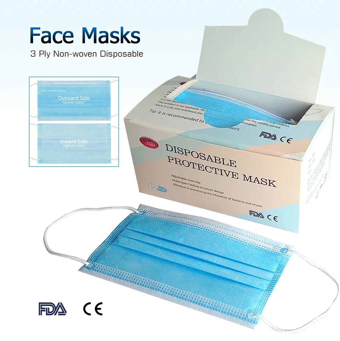 En stock Venta caliente anti-virus mascarilla desechable ,máscara protectora desechable(FM)