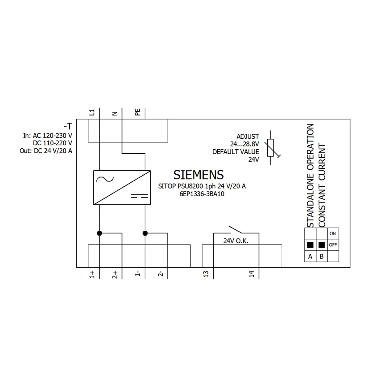 6ep1336-3ba10 Stabilized Power Supply for Siemens PLC 1-Phase 24 V DC with 20A Stabilized Power Supply Input 120-230V AC 110-220V DC Output Unopened