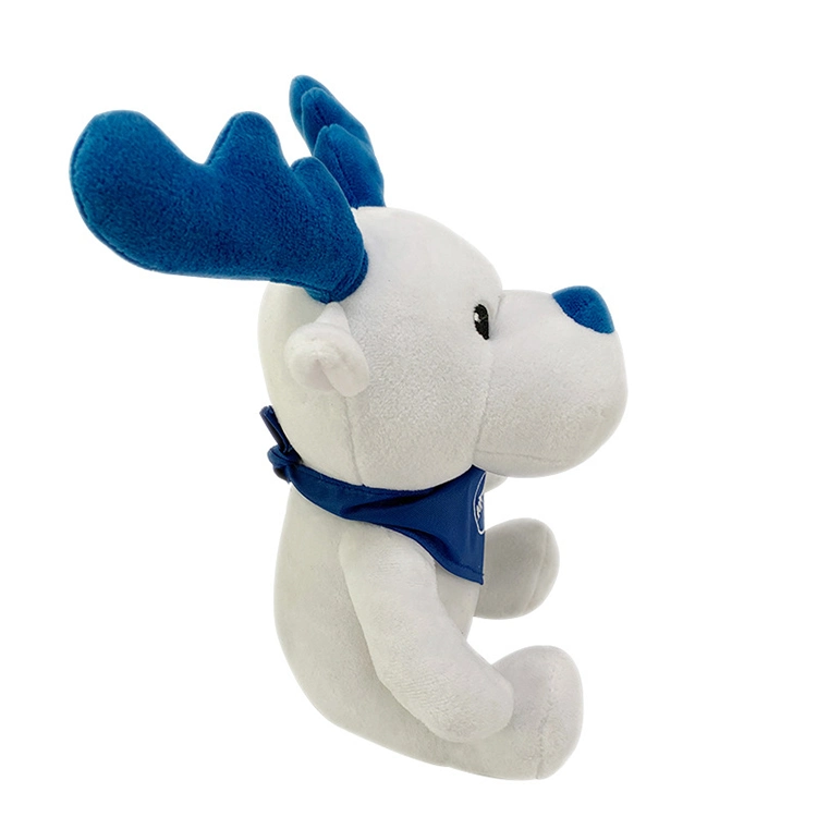 Presente de Natal quente Venda por Atacado Custom Stuffed Plush Animal Toy White Boneca Moose