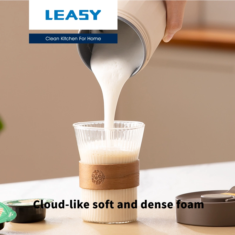 Leasy Portable SUS304 Electric Milk Foamer Hot/Cold Milk/ Latte/Coffee/Chocolate Maker Mixer Milk Frother