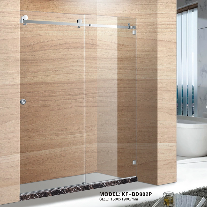 Bathroom Frameless Glass Shower Screen (BD802P)