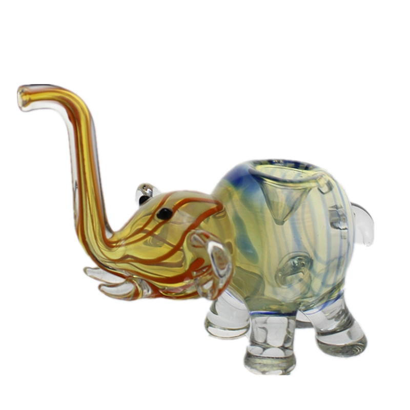 Colored Glass Smoking Pipe Hand Blown Glass DAB Rig Elephant Shaped Gift