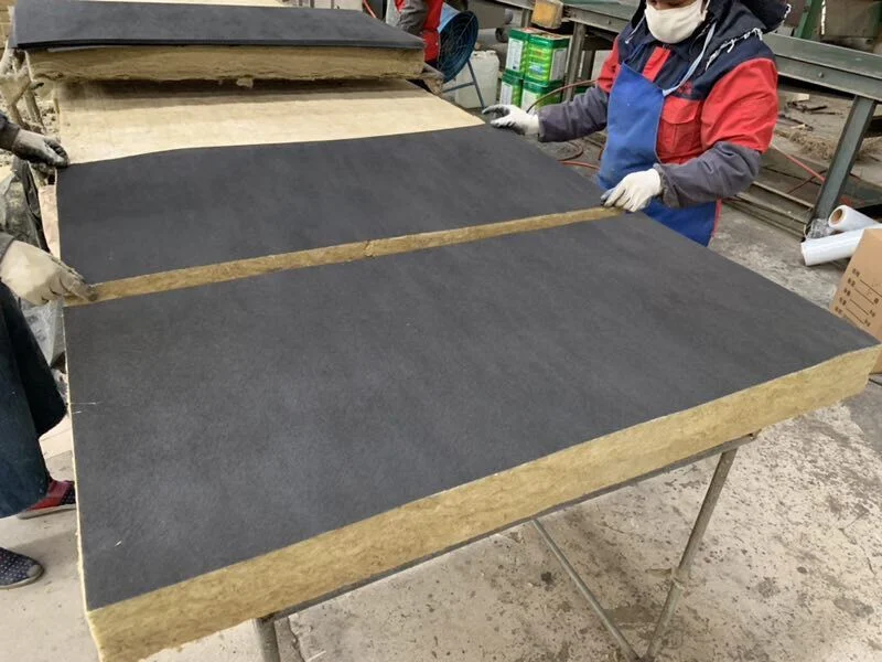 Basalt Mineral Wool 50mm Panel with Black Fiberglass Veil