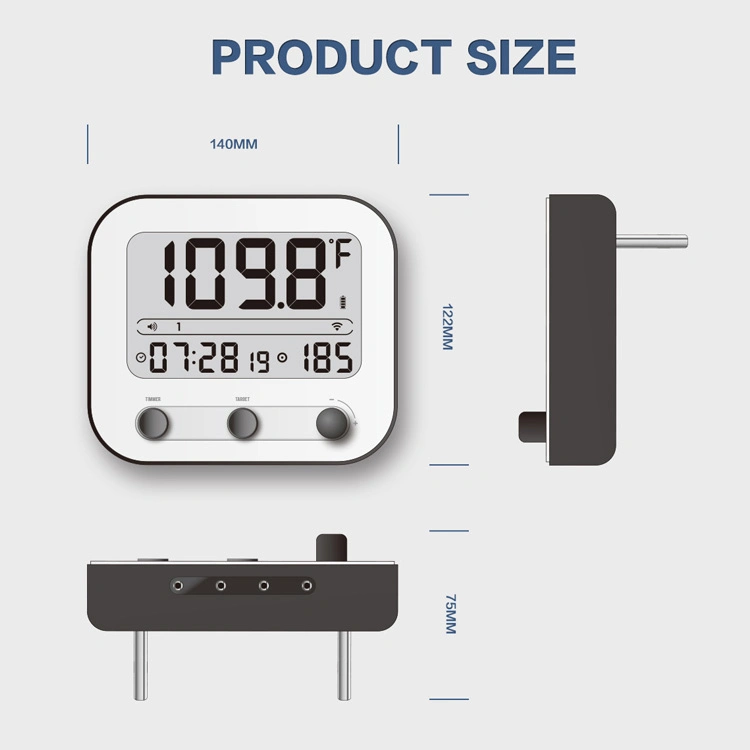 Wireless WiFi de largo alcance de la carne el diagrama de Smart termómetro con el sonido bip