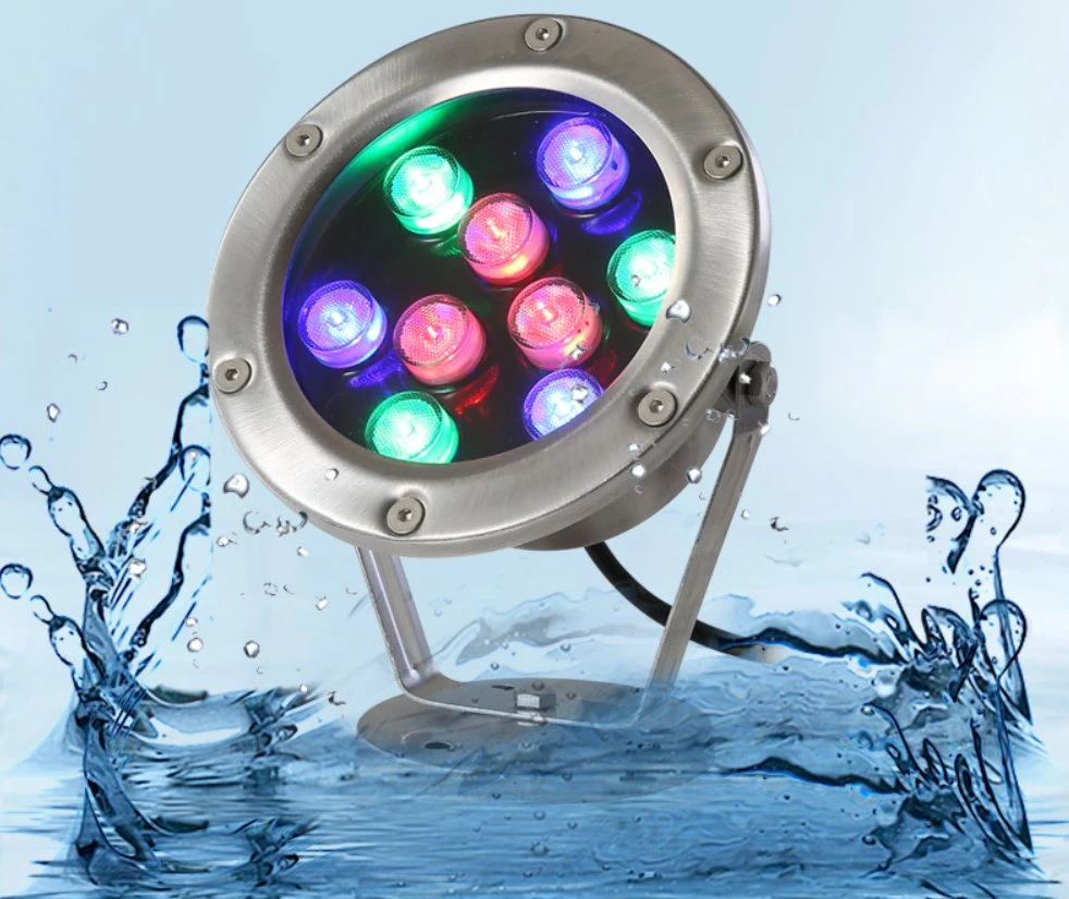 24V DMX RGB IP68 Waterproof Color Changing 12W LED Underwater Light