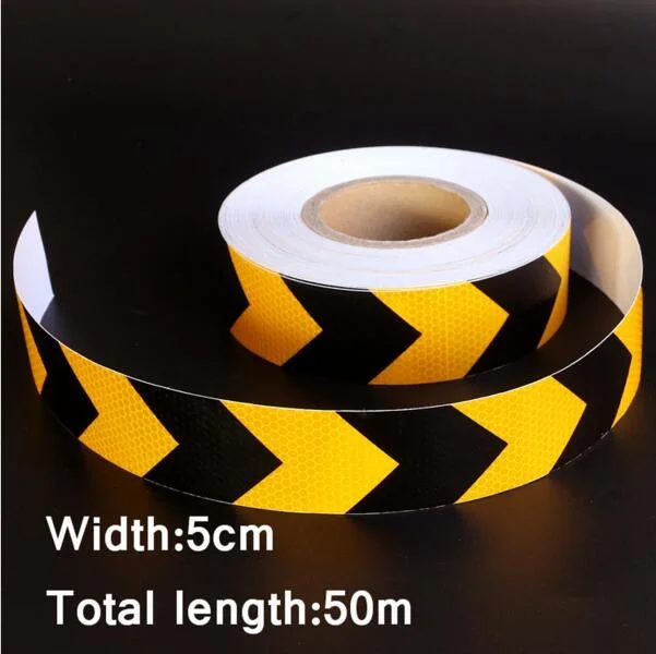 Dual Colors Arrow Pattern Lattice Reflective Tape Sticker Car Styling Automobile Warning Film Decal Safety Product