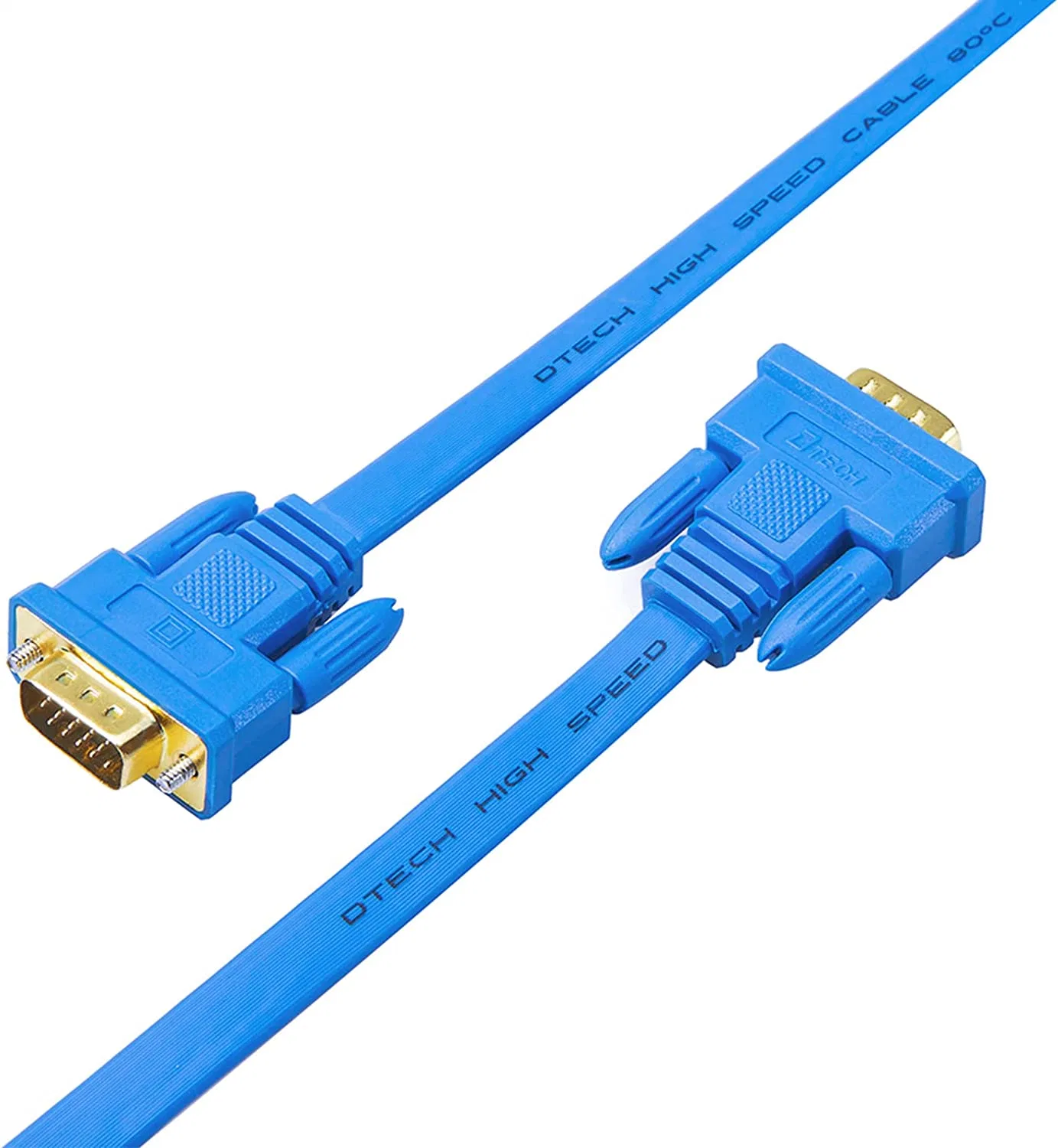 Ultra delgado monitor de ordenador plana de 15 pies de Cable VGA Macho a macho conector Cable - azul - 5m