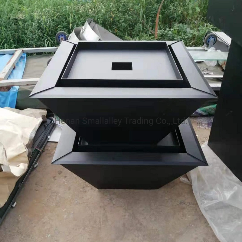 360 Spill Metal Square Fire and Water Bowl Fountain in Black Color