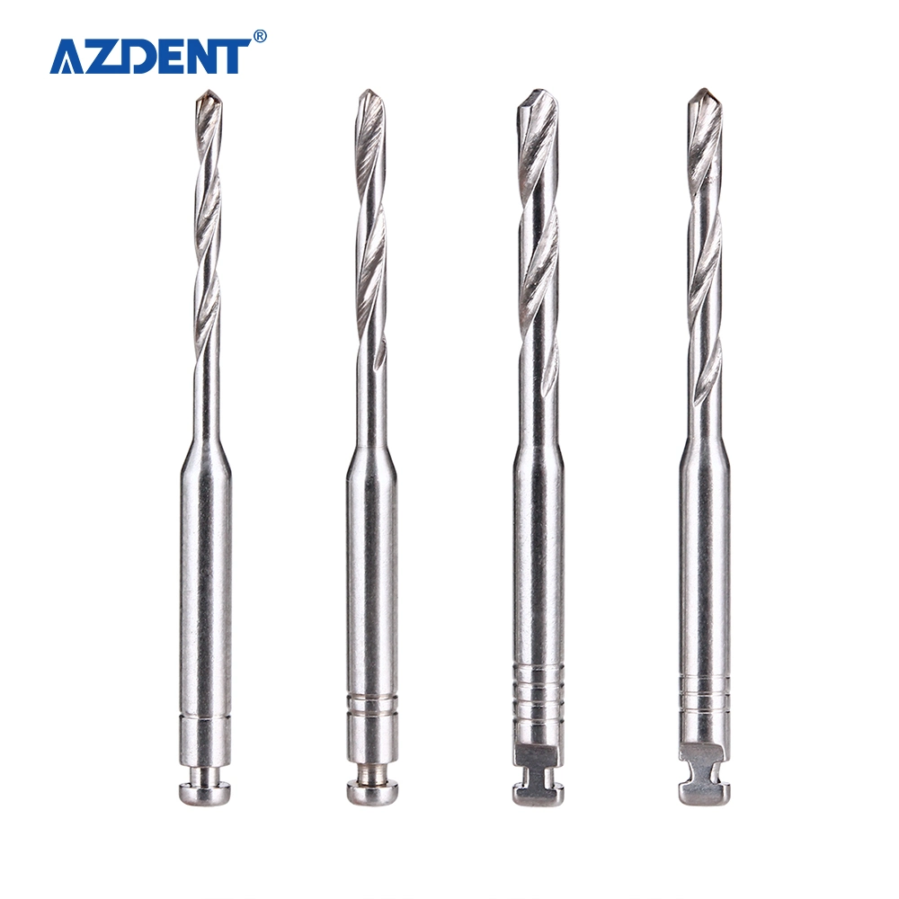 Azdent 1.2-1.8mm Dental Core Fiber Resin Post & 4PCS Dental Drills