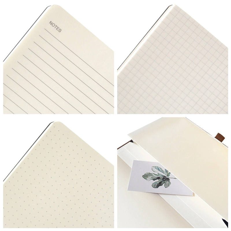 Hardcover Elastic Closure PU Leather Notebook with Dotted Lined Grid Inner Page Notebook Promotional Personalized Printed A5