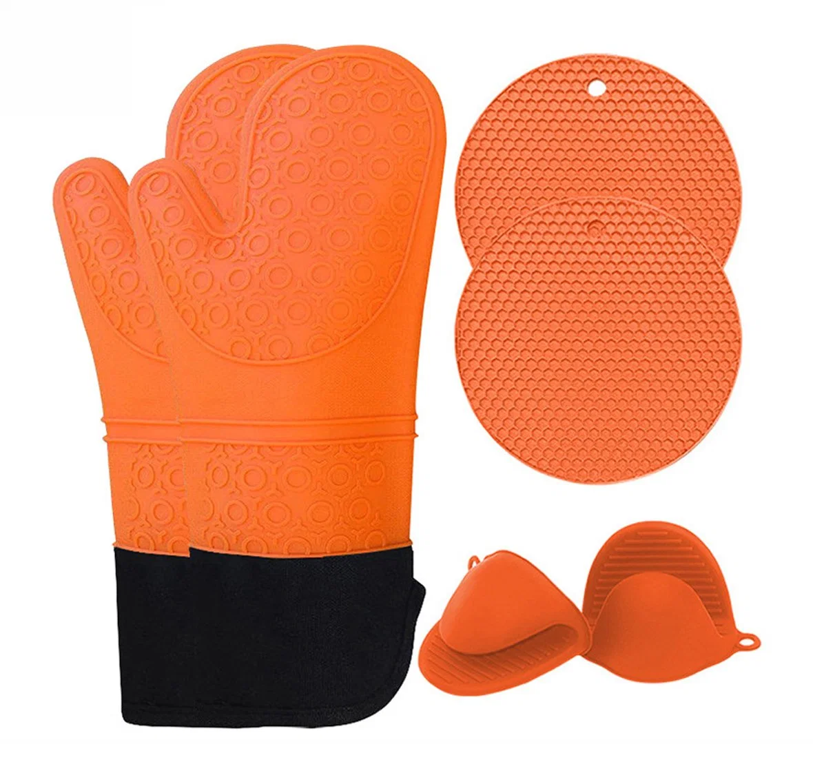 Mitten cozinha o isolamento térmico de borracha luvas de Silicone