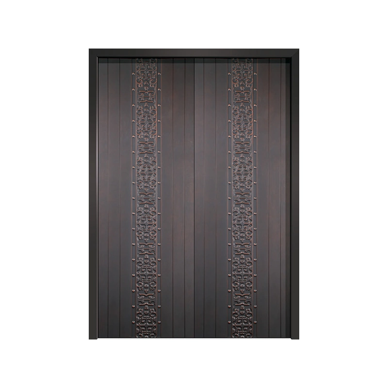 Fingerprint Recognition Automatic Doors Classical Wooden Entrance Doors Energy-Saving Door