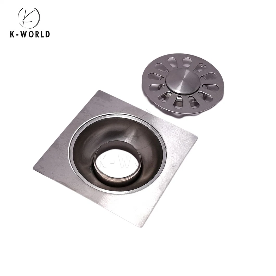 K-World Best Linear Shower Floor Drain Suppliers OEM Custom Heavy Duty Floor Drains China Chrome Plated Shower Floor Drainer