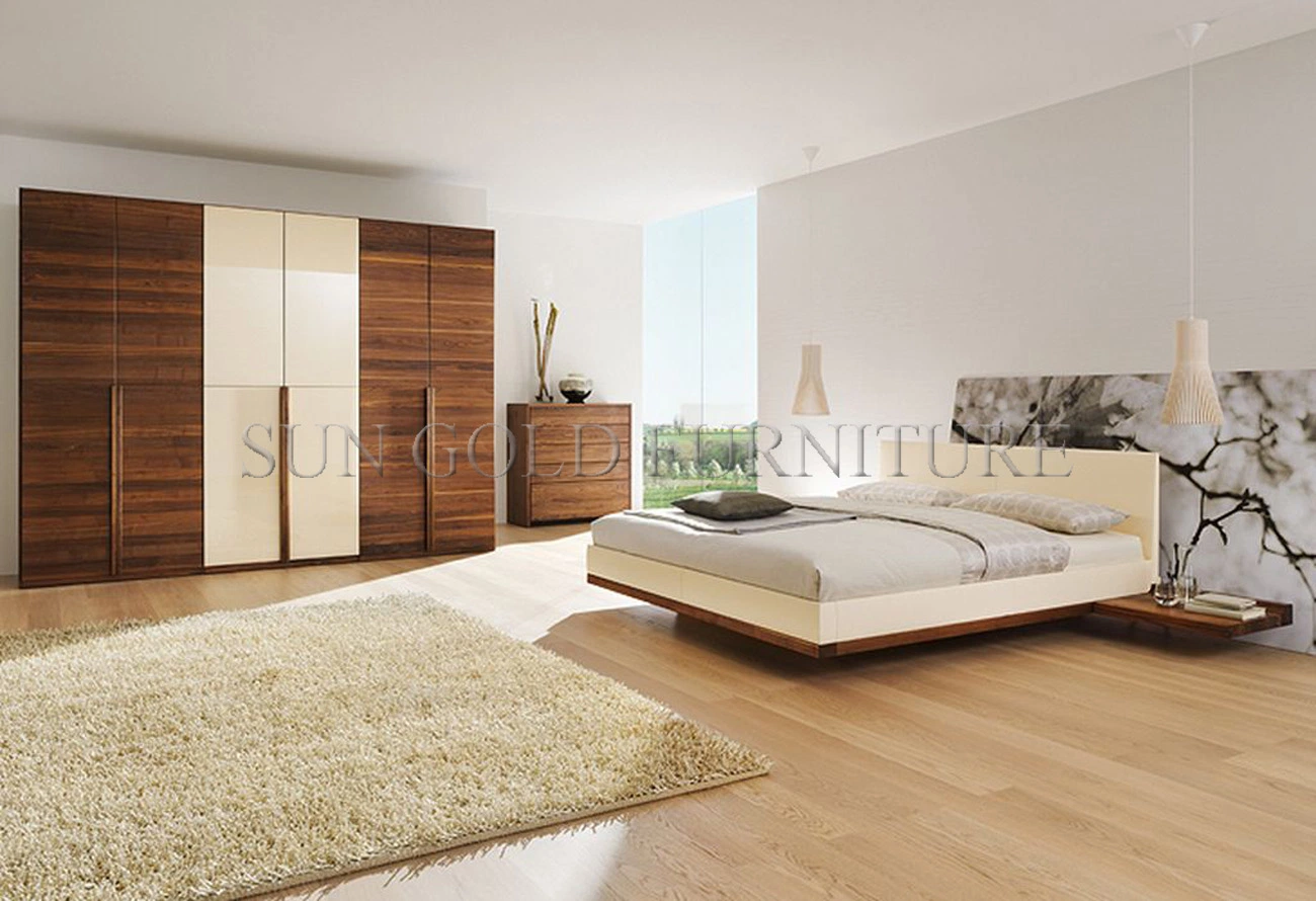 Modern Pictures of Hotel Bed Room Wooden Beds Set (SZ-BT002)