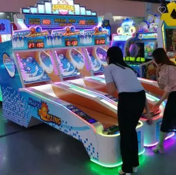 Heureux le gros gibier Hall de la machine de Bowling jeu vidéo ville nouvelle machine de jeu de pièces de trois personnes