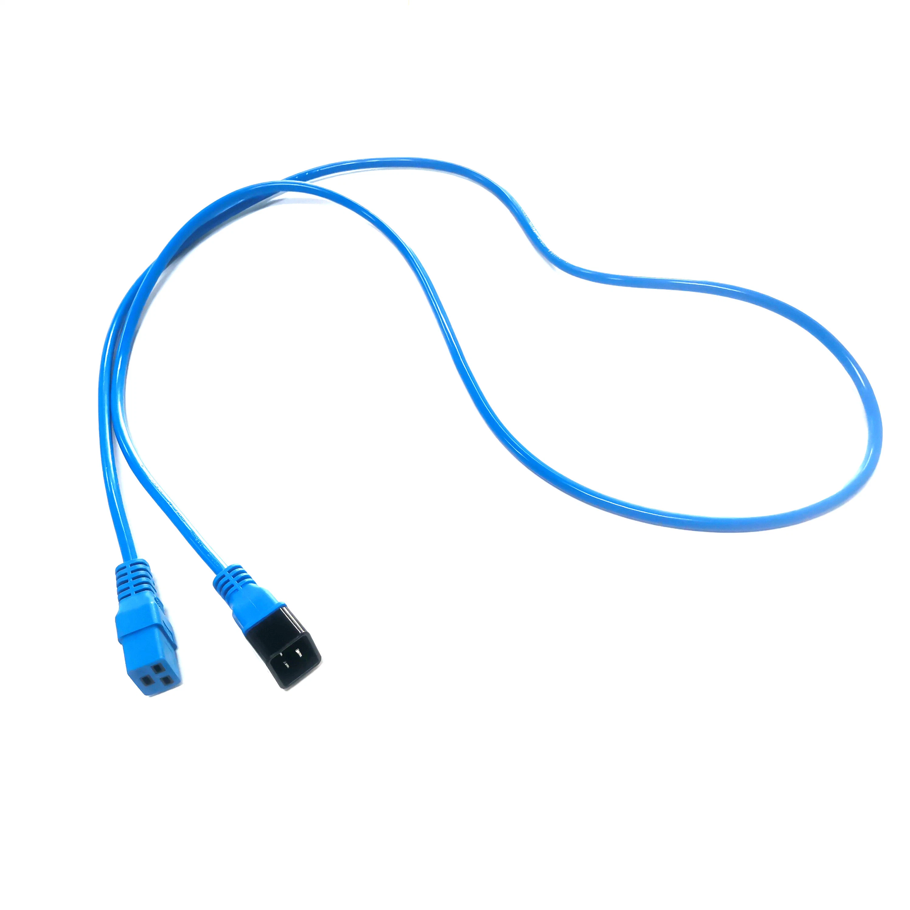 Blue 1.8m C19 to C20 Power Cord H05VV-F 3X1.5mm2 TUV Certified Cable