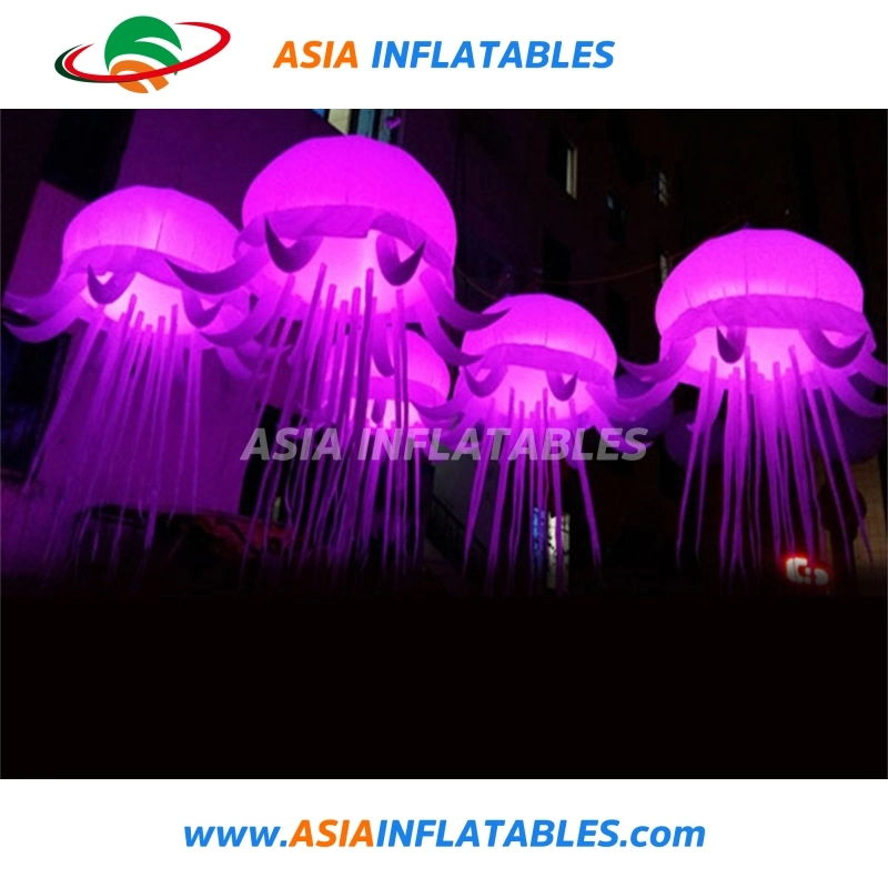 Wholesale/Supplier 2m Ighted Linflatable Jellyfish, Oxford Cloth Hang Inflatable LED Jellyfish Balloon for Festivals