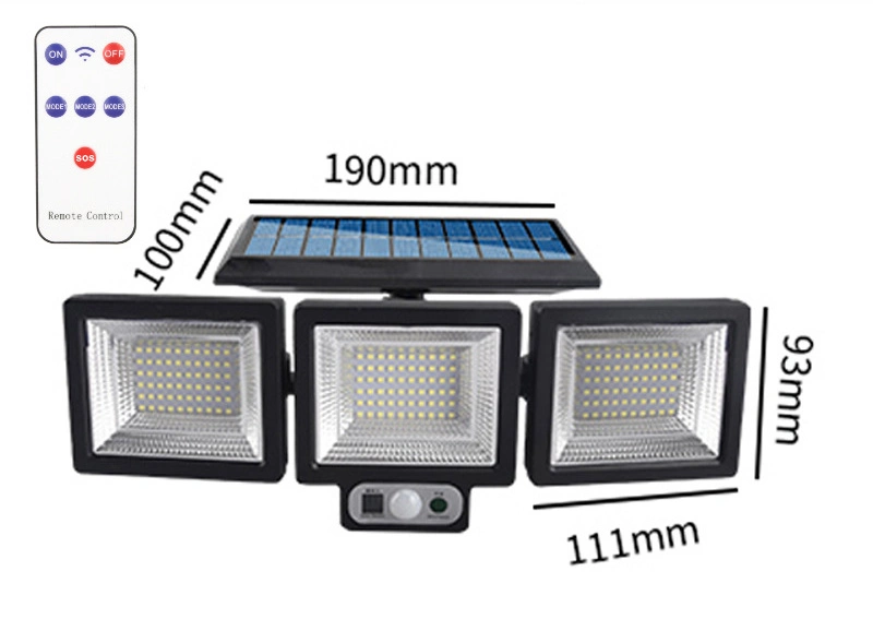 Waterproof Motion Sensor Light 180COB LED Solar Spotlights Garden Light Solar Energy Wall Street Lamp