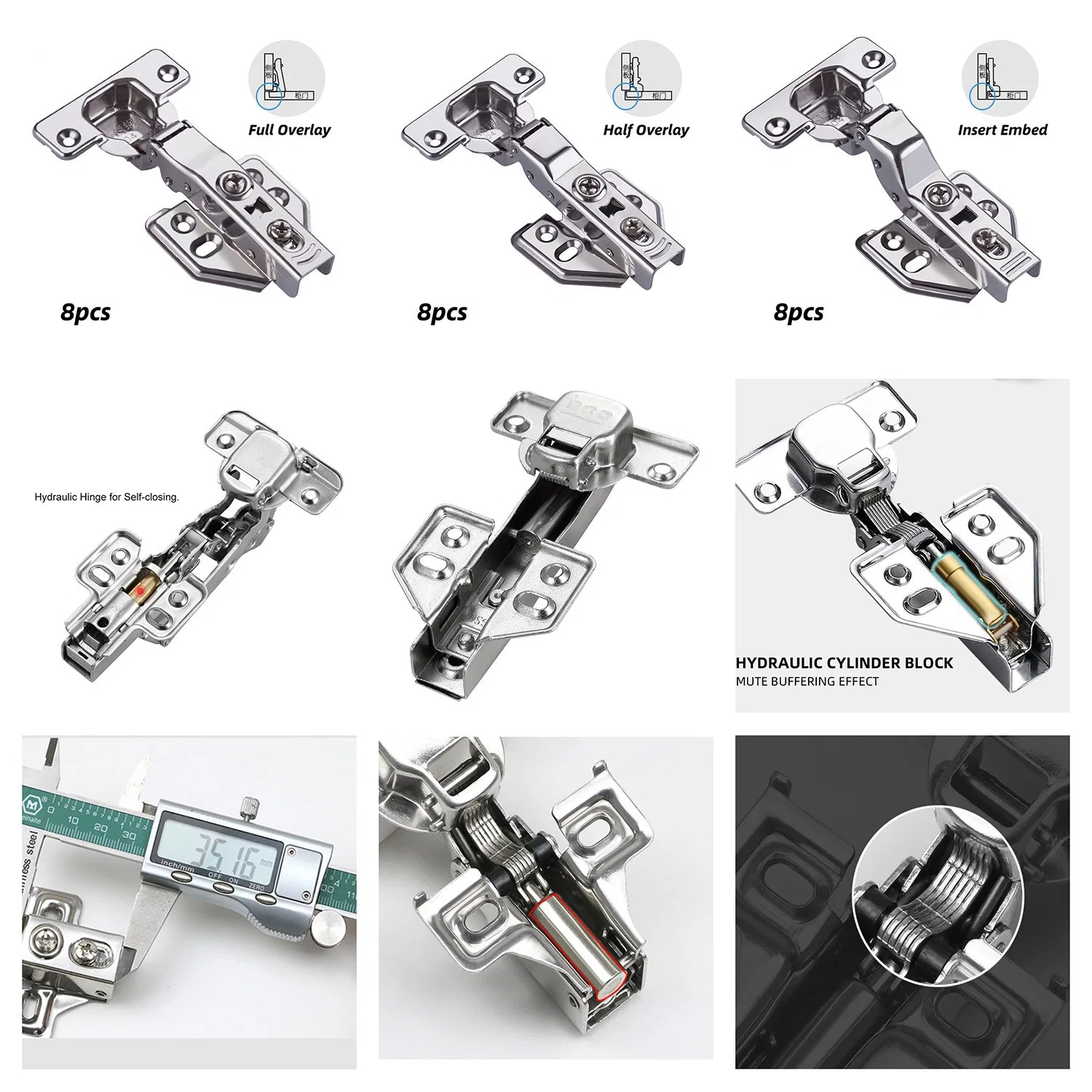 Anpassbare Langsame Schließen Vollständige Abdeckung Hydraulische Scharnier Möbel Hardware