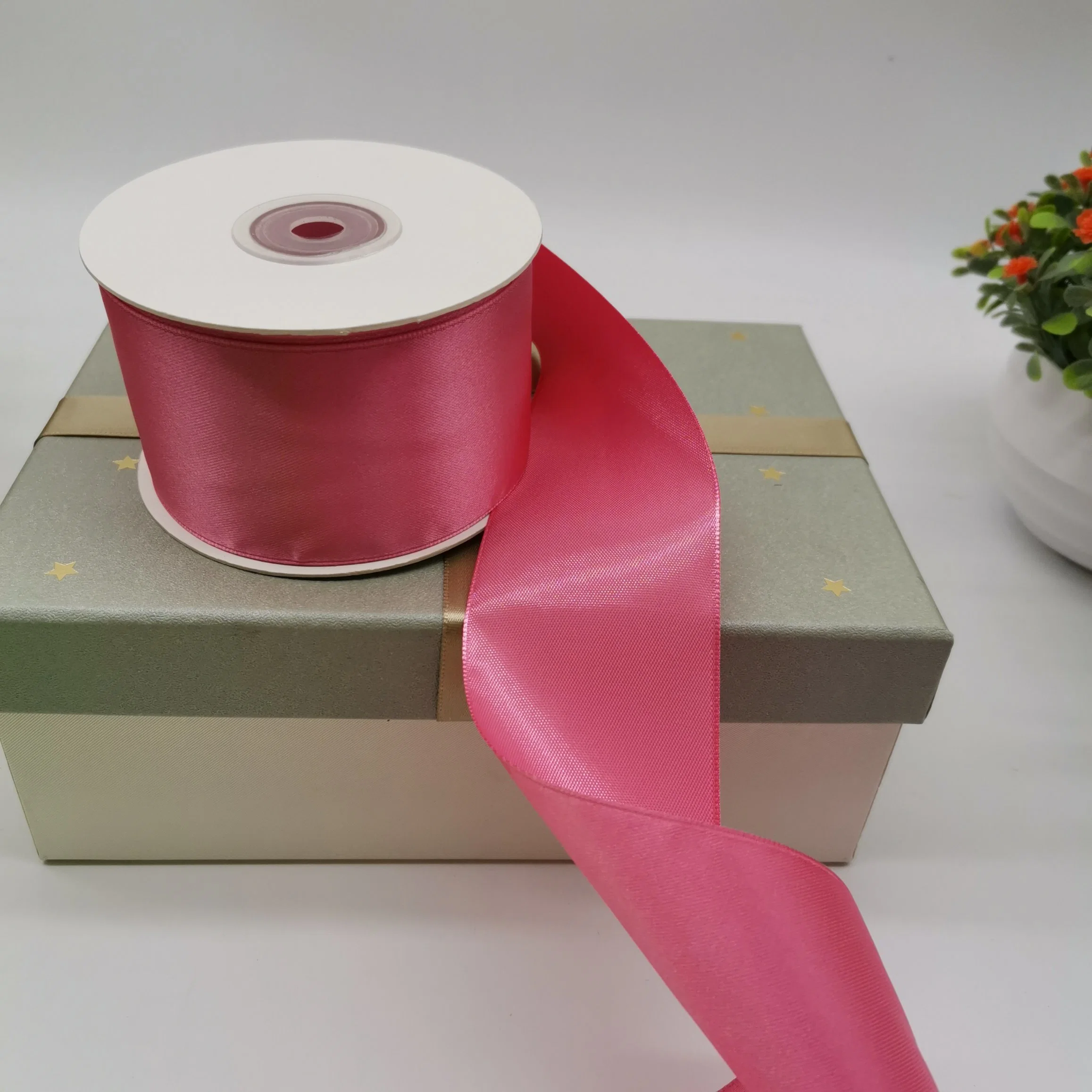 100% Polyester Satin Ribbon for Packing/Gifts