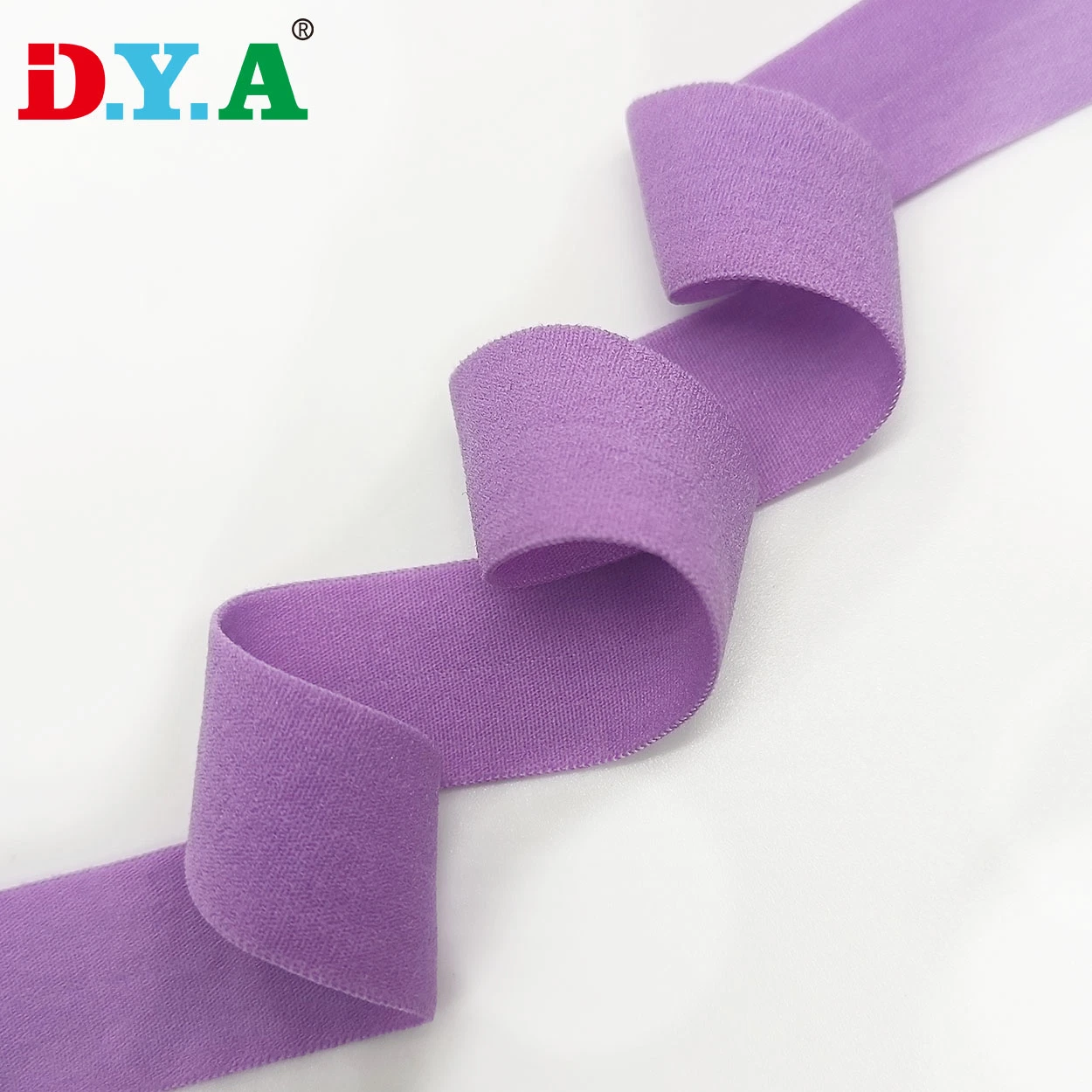 Factory Wholesale/Supplier Very Peri Binding Elastic Tape Nylon Spandex Purple Fold Over Elastic for Garment Underwear