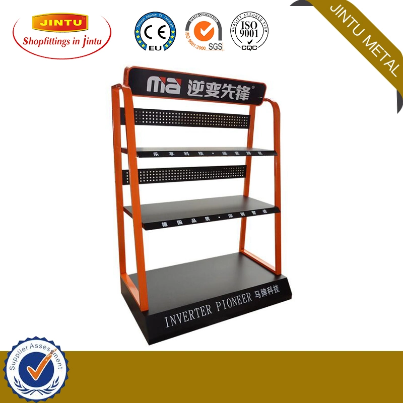 Customized Size Advertising Display Supermarket Stand Wooden Display Shelf