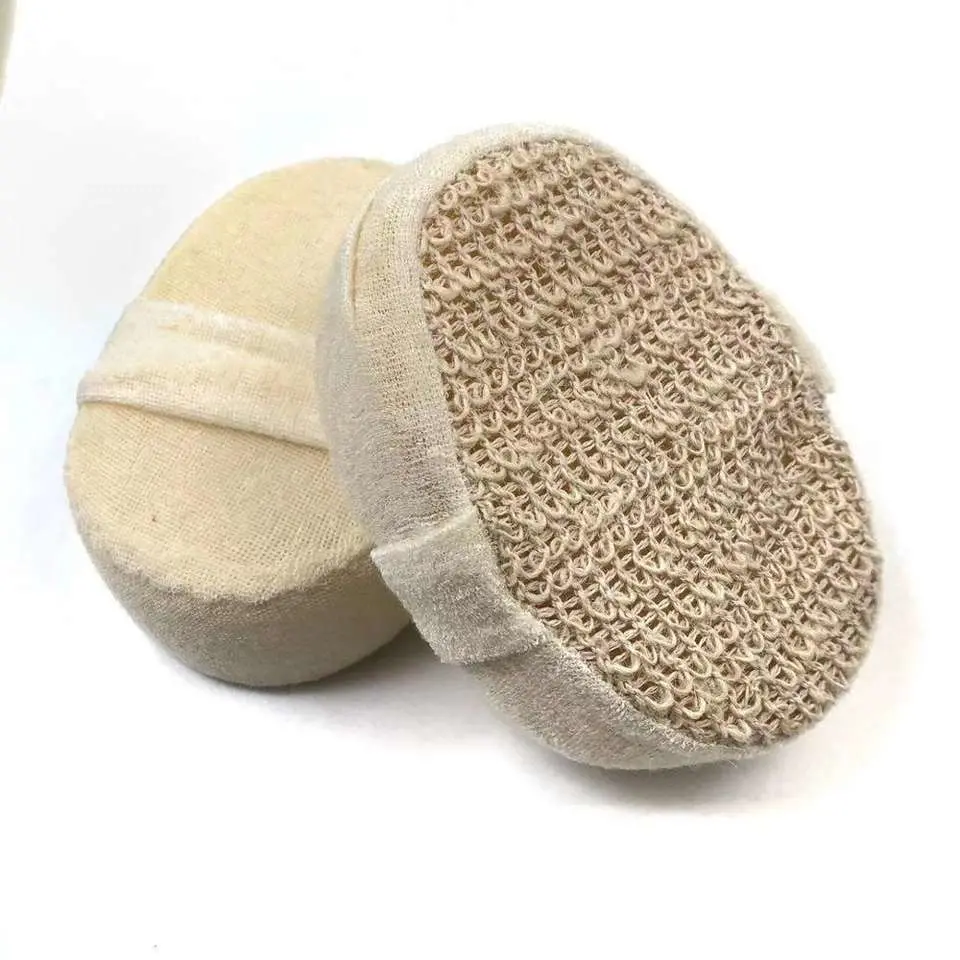 Soins du corps douche lin naturel exfoliant Eco Friendly Scrubbing éponge de bain