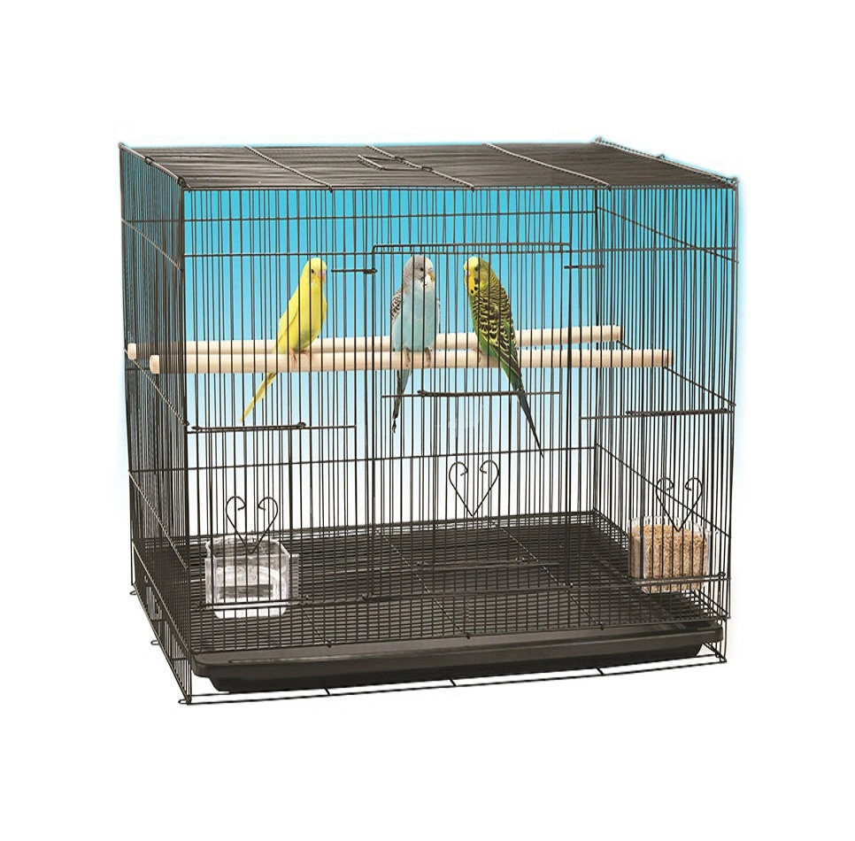 Detachable Electroplating Stainless Steel Large Bird Cages with Stand for Parrots