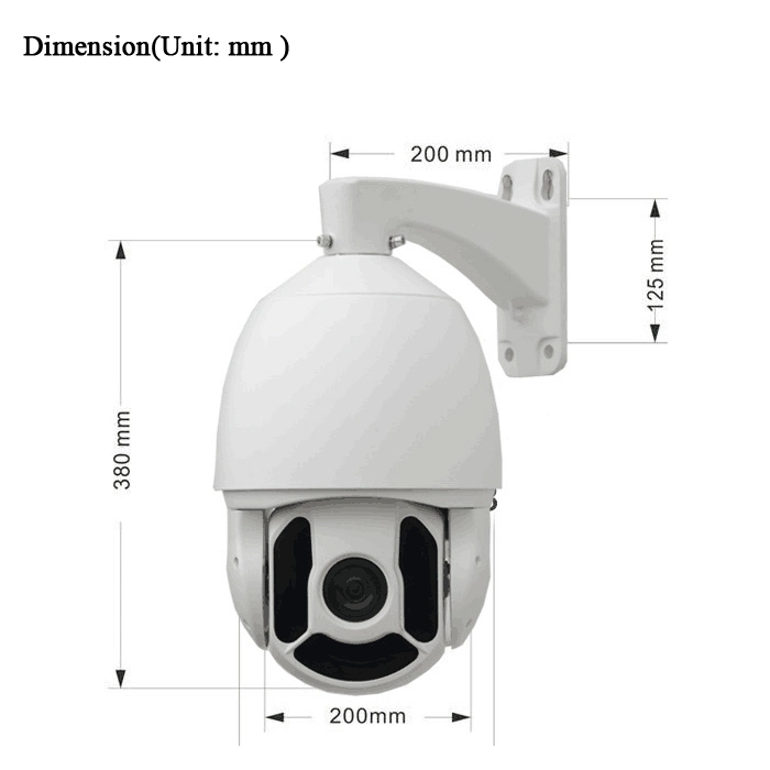 200m 52X Zoom 1080P Poe Network Onvif IR IP Outdoor Security Starlight Speed Dome PTZ Camera