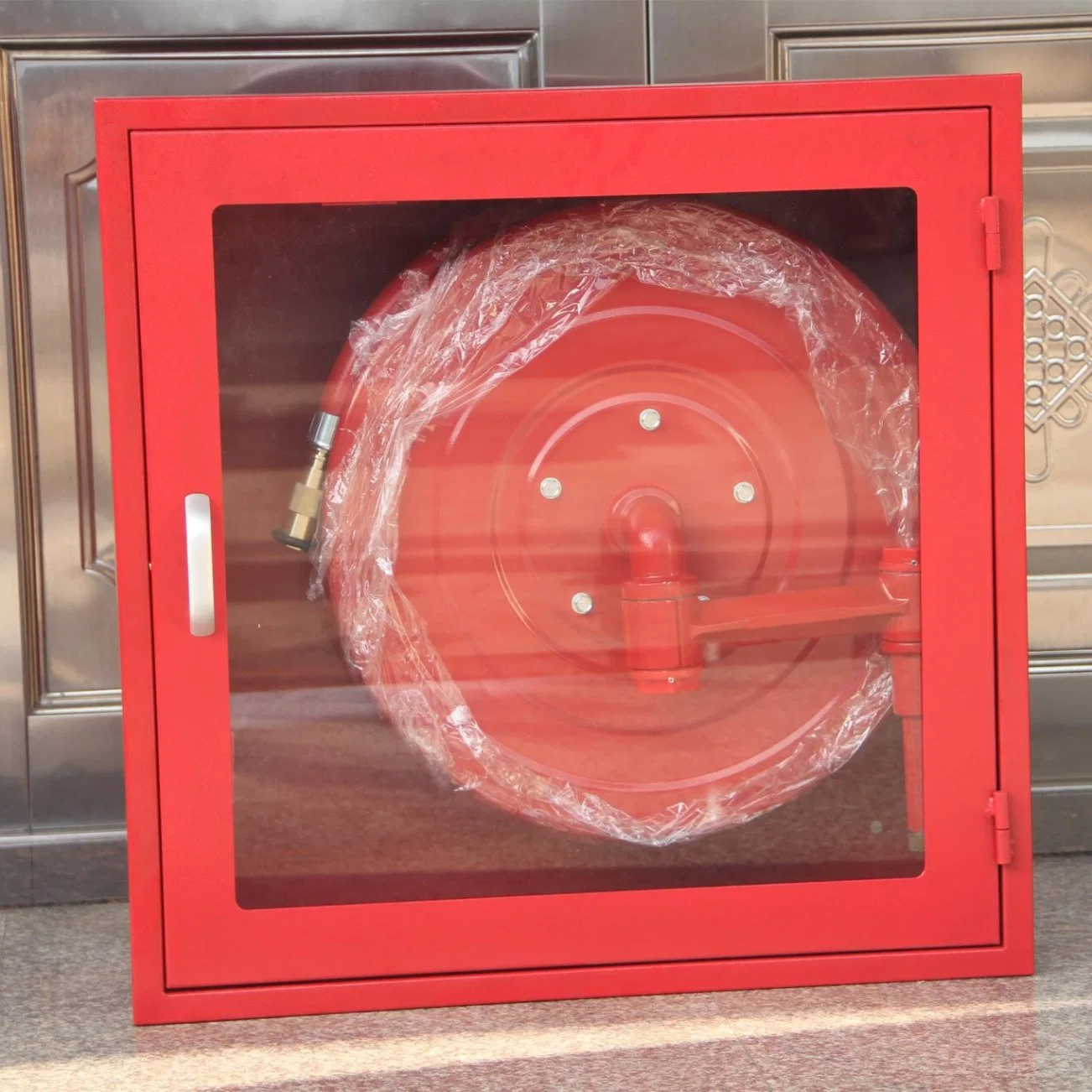 Single Door Fire Hose Reel Cabinet with Glass Window