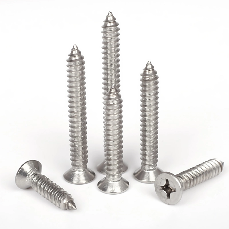 Phillips de alta calidad embutidos de acero inoxidable tornillos autorroscantes para las uñas de paneles de madera