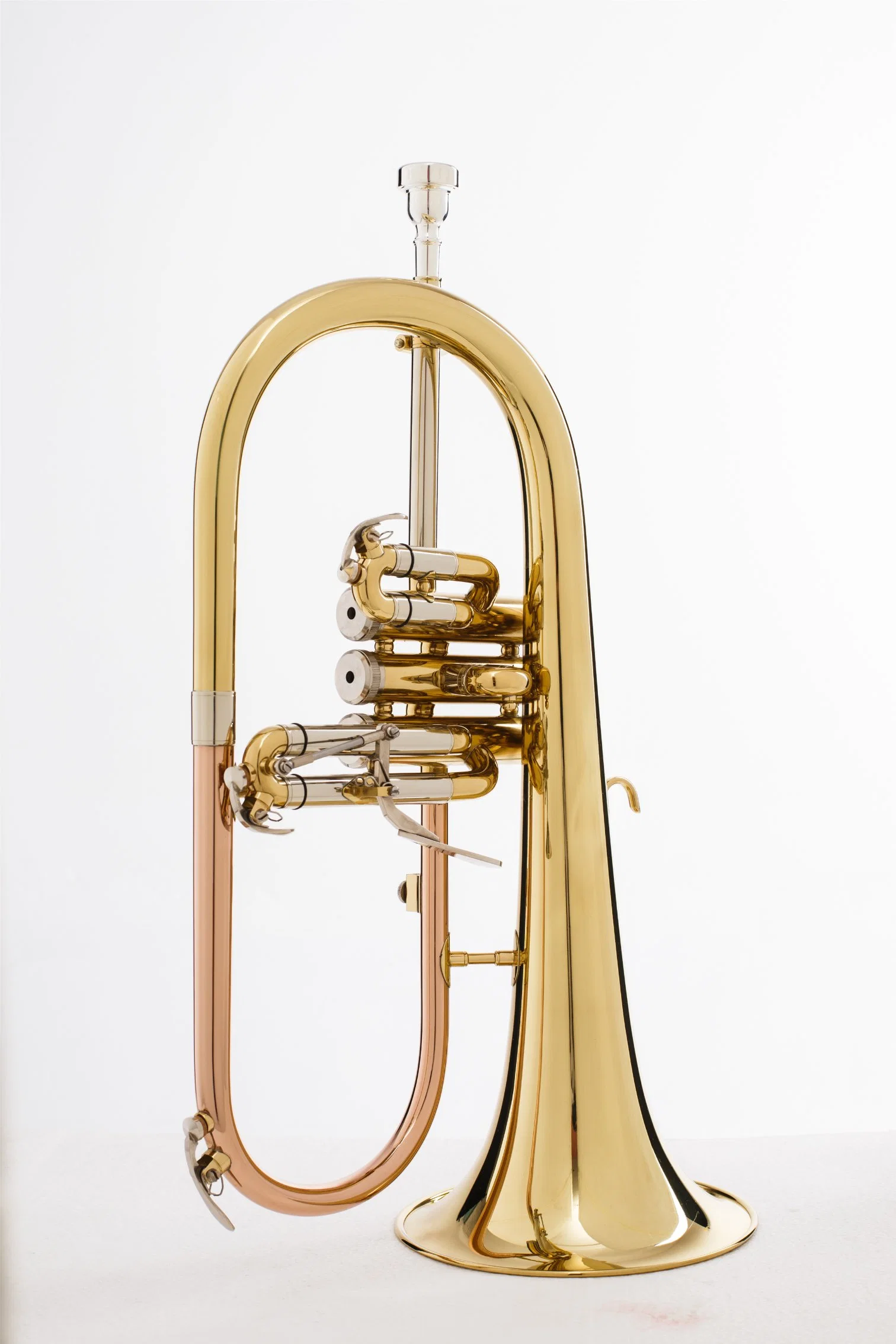 Very Good Copper/Rose Brass Flugel Horn Gold Lacquer Manufacturer