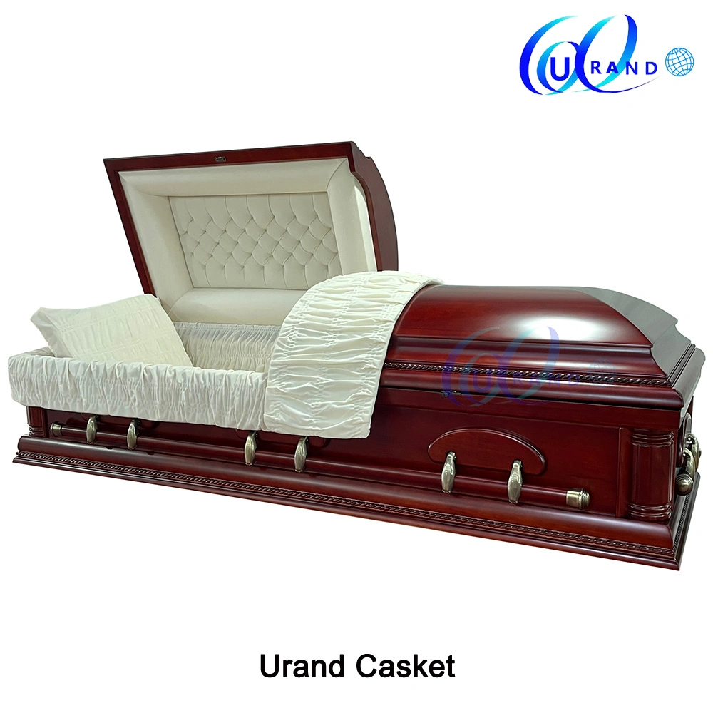 Unique Design Special Handles High Gloss Wooden Casket