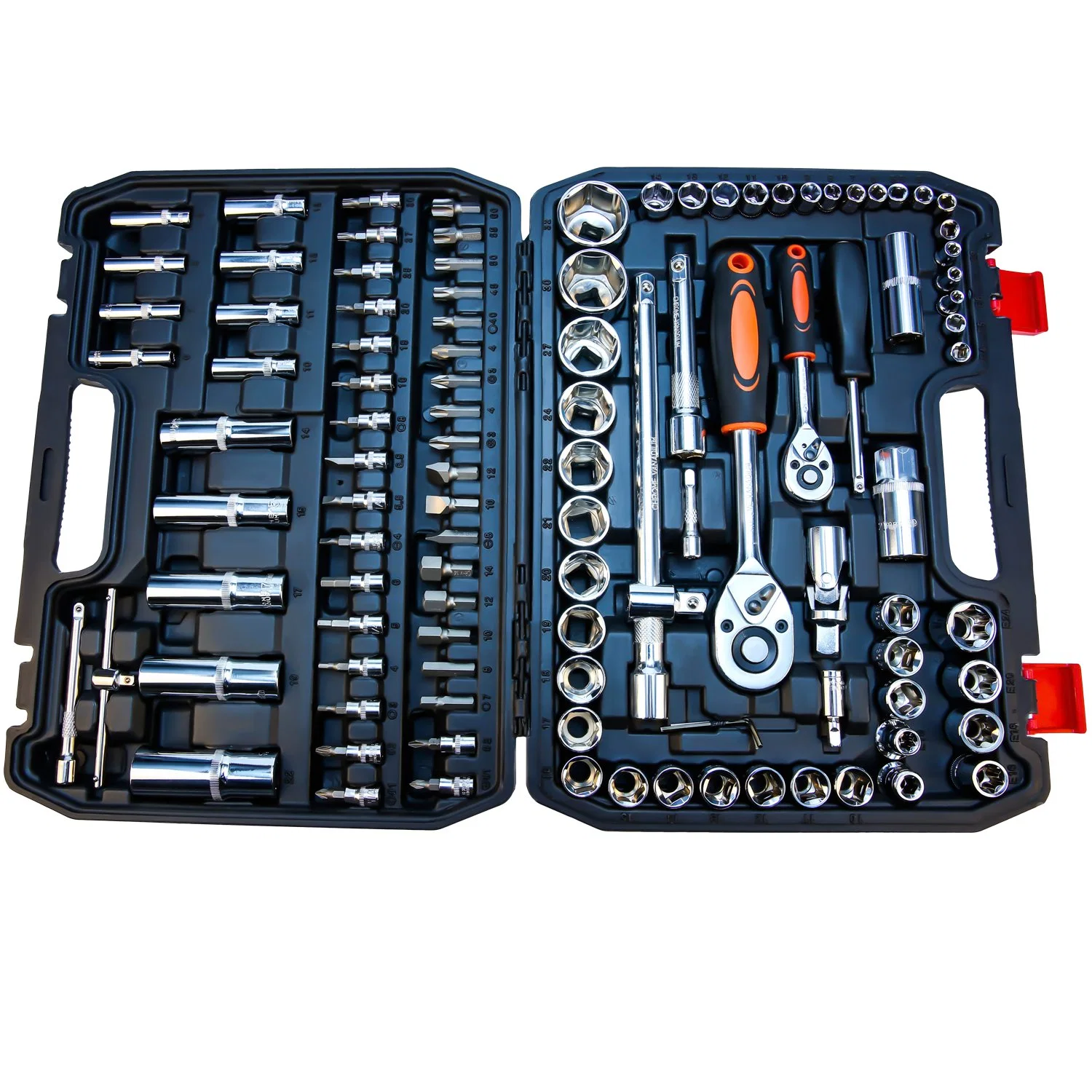 Goldmoon 108 PCS Drive Flexible Head Rotator Ratchet Handle Wrench Socket Set with Mechanical Tools