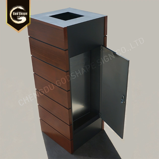 Public Outdoor Commercial Trash Bins Selective Advertising Metal Dustbin Street Park Road Trash Can for Recycling