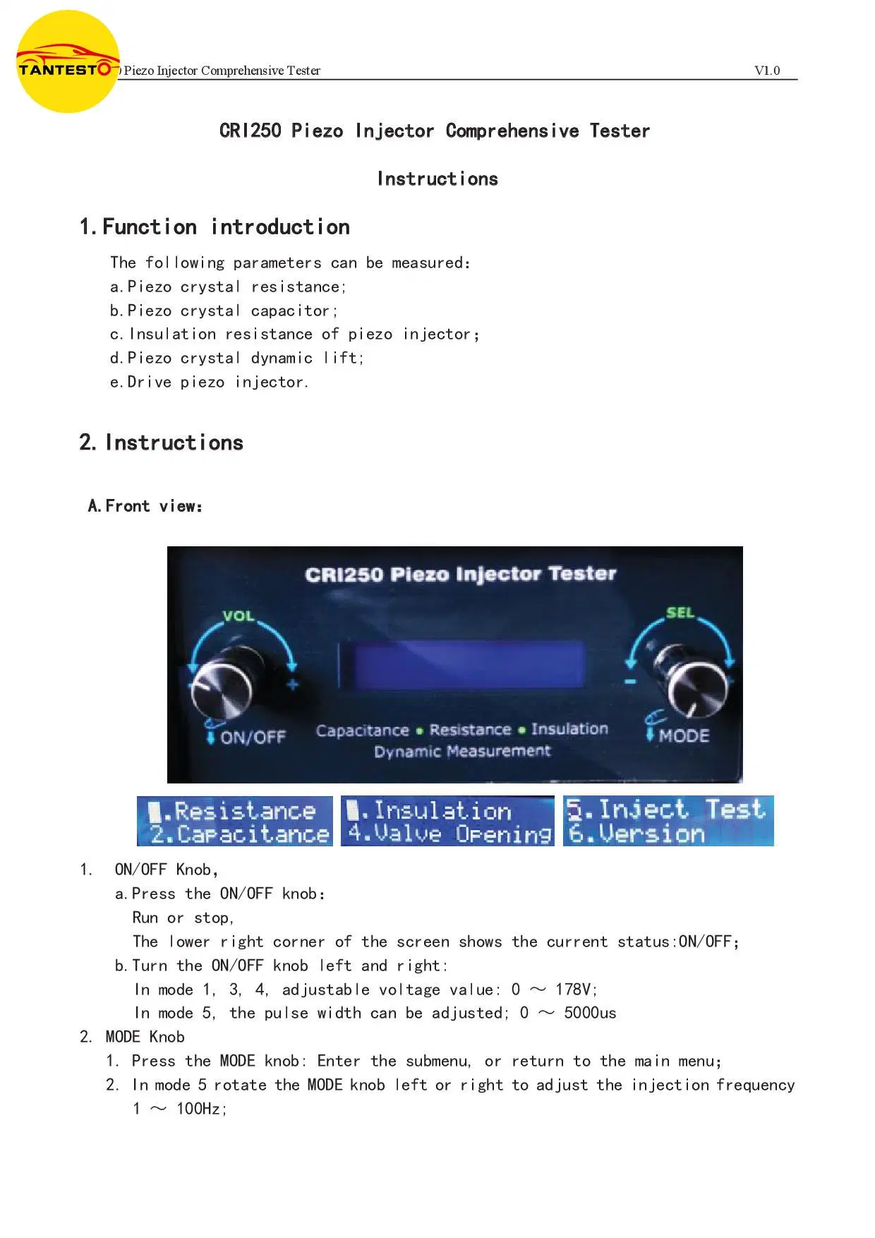 Am-CRI250 Diesel Piezo Lcr Pulse Insulation Dynamic Lift Travel Test