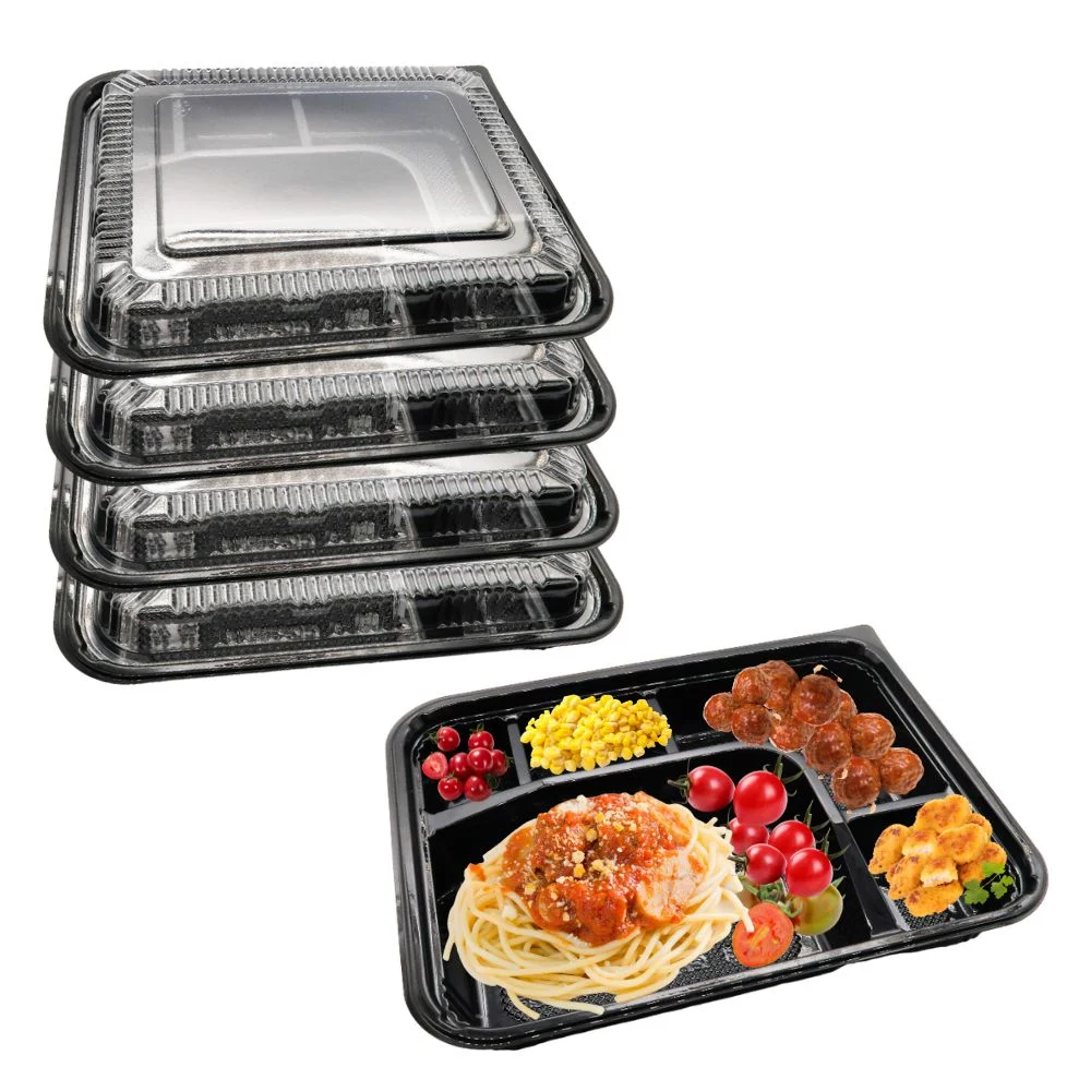 Recyclable Microwave Safe PP Materials Takeaway Black Food Containers