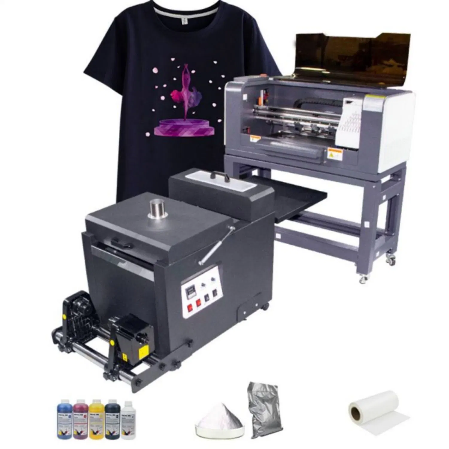 Impresora de inyección de tinta película de PET impresora de transferencia de calor 2 cabezales I1600 i3200 impresora DTF impresora T Shirt máquina de impresión