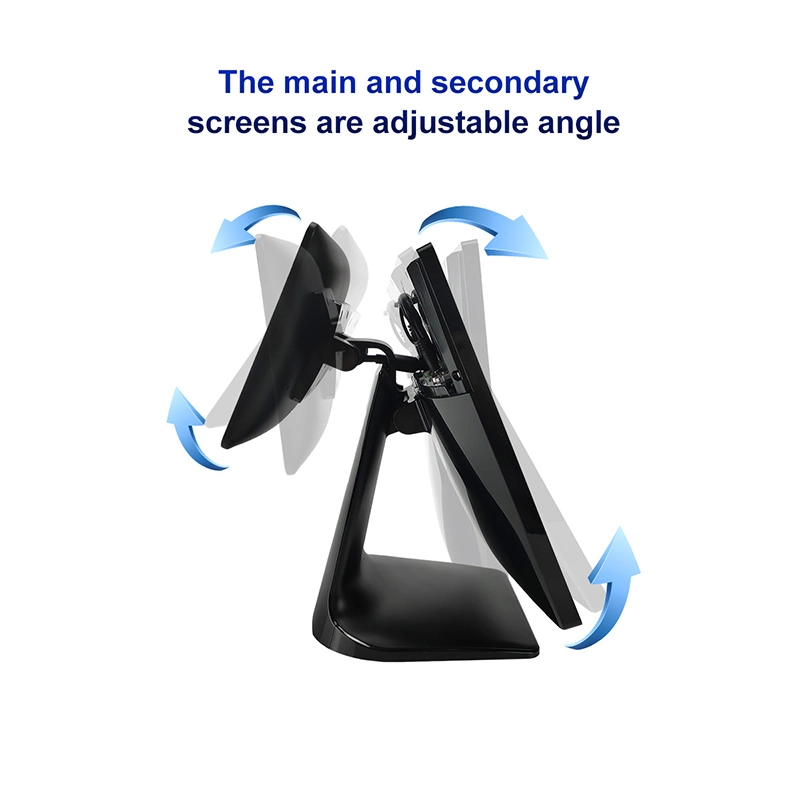 17-дюймовая система POS с двумя дисплеями J1900 и сканером принтера Cash Кассовый регистр Box сенсорный дисплей
