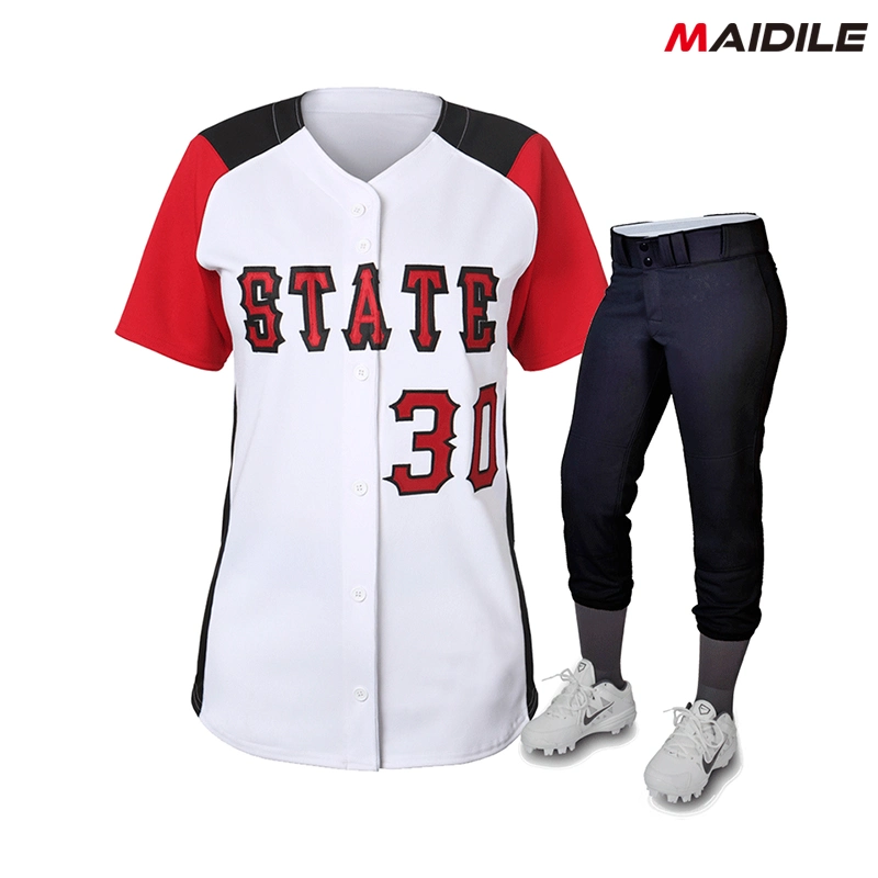 High Performance Polyester Baseball Jersey Customized Mesh Women's Baseball Uniforms