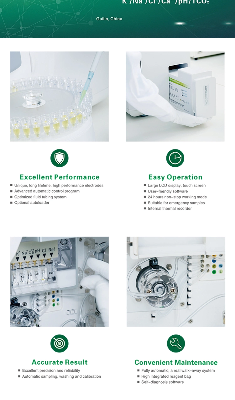 Urit-910plus Series Elektrolyt-Analysator medizinische Bluttestmaschine 60 Proben/H Touchscreen Automatisierte Blut-Elektrolyt-Analysegerät Blut- Und Gasanalyse System