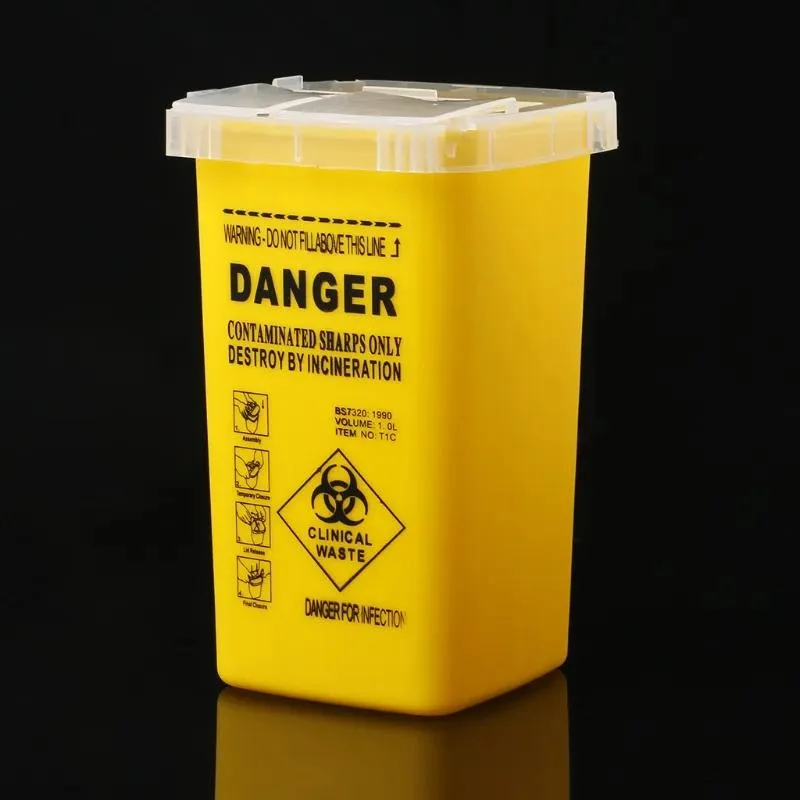 Disposal Personal Disposable Medical Plastic 1L 3L Biohazard Waste Sharps Bin Containers Box and China Supplier